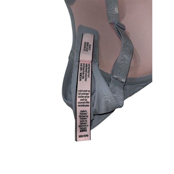 Victoria's Secret Women's T-Shirt Push Up Full Coverage Bra Size 32D Light Gray - Picture 4 of 5